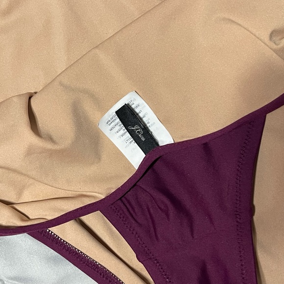J. Crew Berry Plum Cutout Monokini One Piece Swimsuit. Size US 4 - Picture 5 of 9